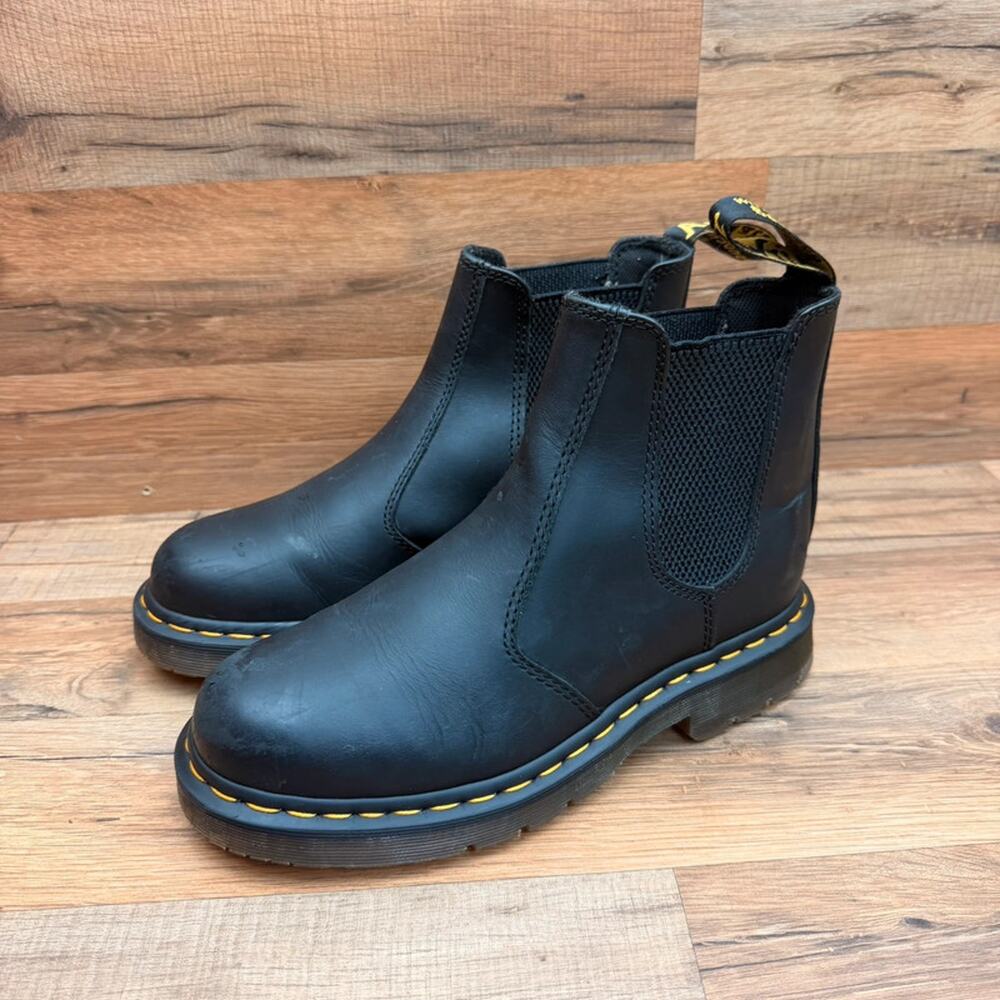 Dr Martens 2228 Steel Toe Chelsea Work Boots Mens 7 Womens 8 Black Leather ASTM